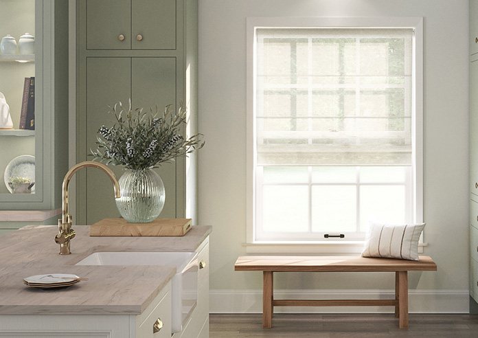 Siwa Voile, Papyrus - Twist&Fit Roman Blind - Image 3